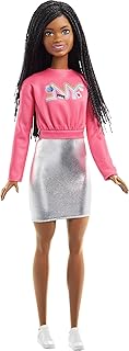 Barbie It Takes Two Doll, Brooklyn Fashion Doll with Braided Hair, Pink NYC Shirt, Metallic Skirt & White Shoes
