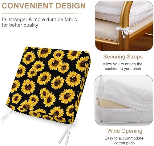 Miniatura 2 de Hon-Lally Funda de cojín impermeable de repuesto para silla, sofá, sofá, muebles, diseño de flores de girasol, para patio, exterior, para jardín,