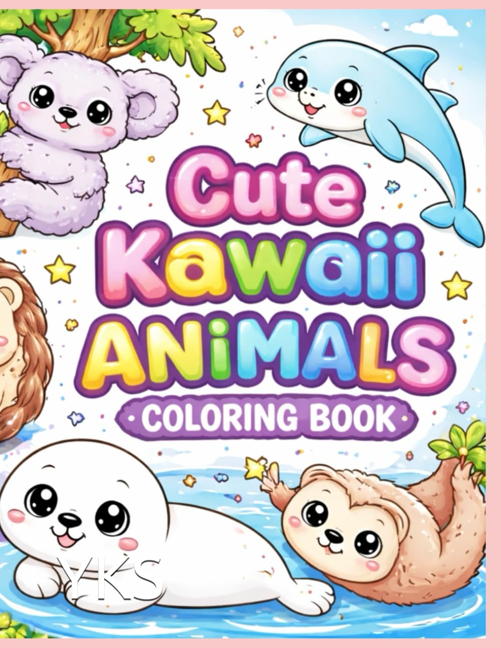 Cute Kawaii Animals Coloring Book: Fun & Easy Coloring Pages for Kids Ages 4–8