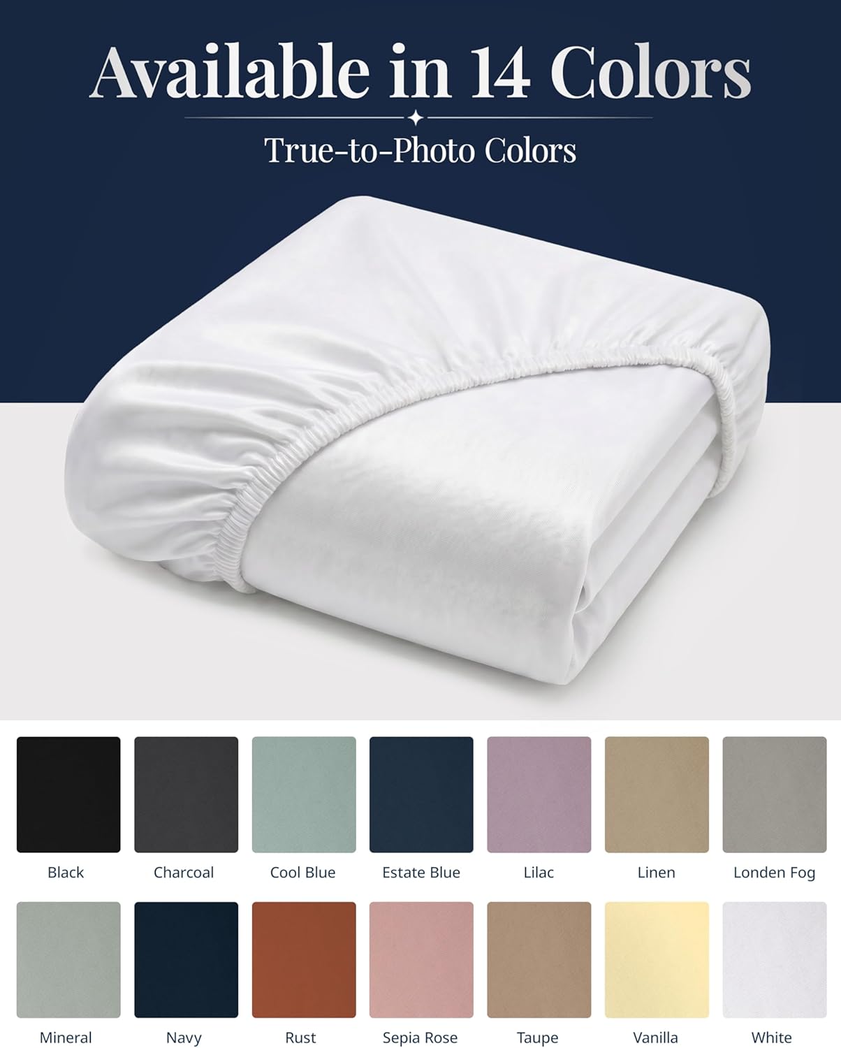 White Fitted Sheet Queen Only - Superior Elasticity All Around Edges - Snug Fit Deep Pocket, Securely Fits Mattresses Upto 15" - Ultra Soft & Breathable - Relaxed Everyday Comfort Bottom Sheet - White