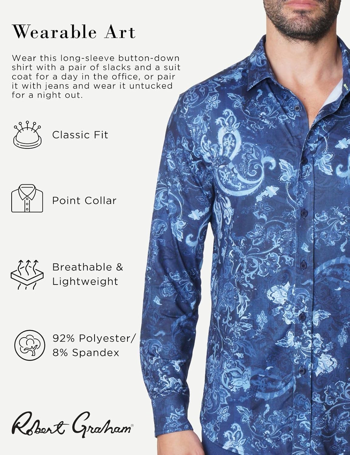 Robert Graham Men’s Catalano Long-Sleeve Button-Down Shirt - Image 2