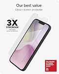 ZAGG Glass+ Screen Protector for iPhone 17e/ 16e/ 14/13/ 13 Pro - 3X Shatter Protection, High Scratch Resistance, Oil-Resistant, Reinforced Edges, InvisibleShield, Easy Install