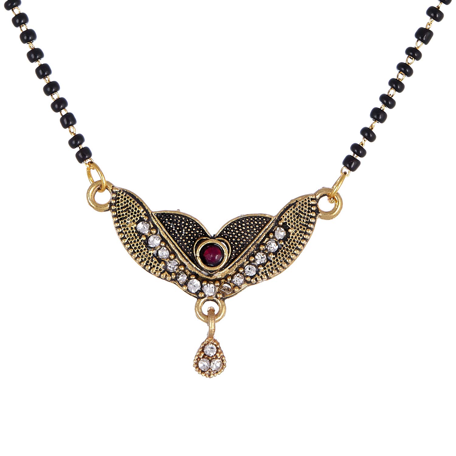 ZENEME Mangalsutra Round Green CZ Gold Plated Tanmaniya Nallapusalu With Black Bead for Women (Desgin9) (B07WRCD5F3) Amazon Price History, Amazon Price Tracker