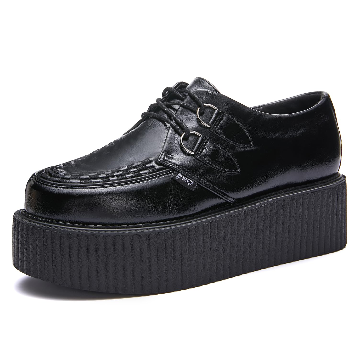 RoseG Creepers Chaussures richelieu plates en cuir Oxford pour femme