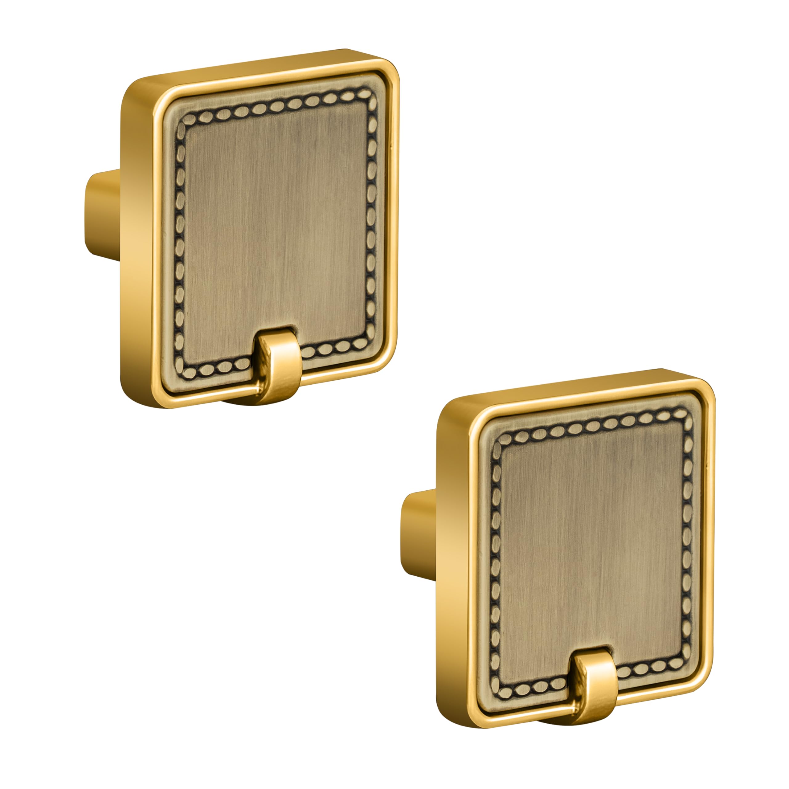 Plantex Knobs for Drawers/Drawer Knobs/Square Knob for Cabinets/Pull-Push Knob for Kitchen/Bedroom/Drawer - Pack of 2 (Brass Antique & Gold)-image-17