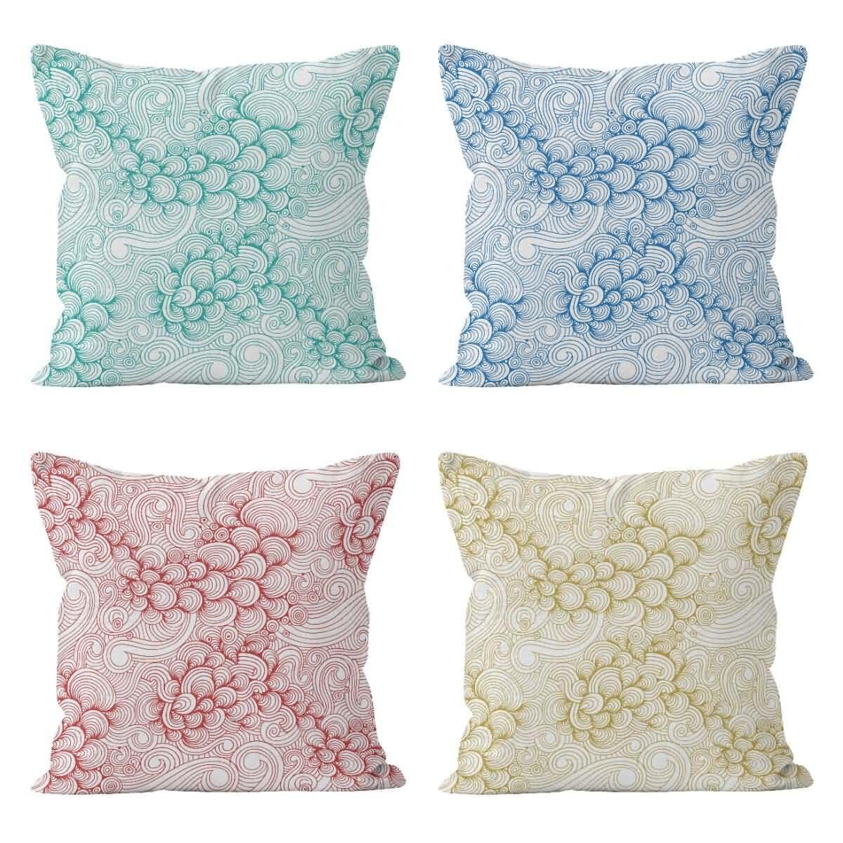 Housse de coussin de sol lin 50x50 cm lot de 4 pour rénover vos vieux oreillers