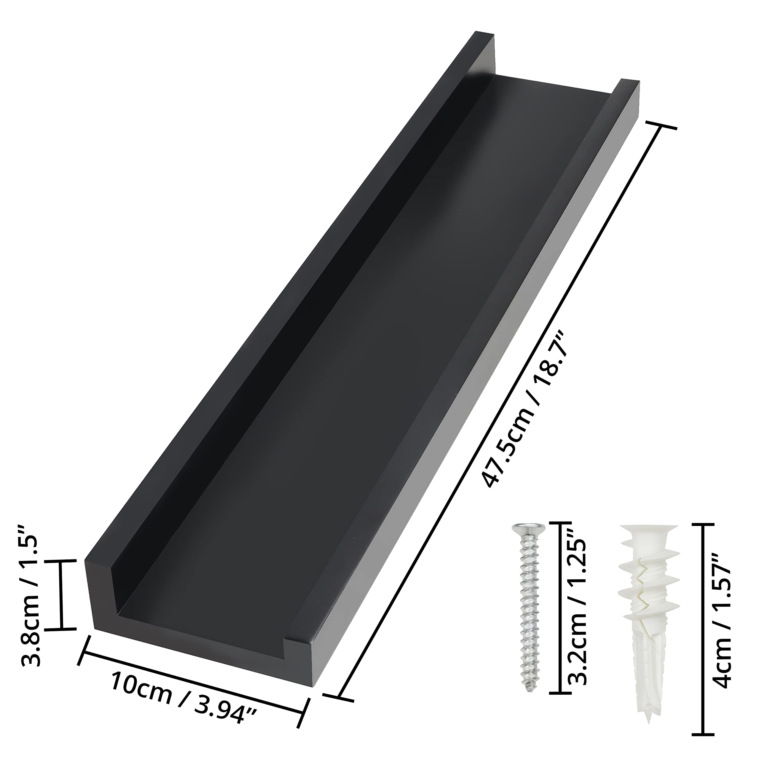 MILUKA Wandregal Schwarz Metall | 2er Set Regal Wan Produktbild-Vorschau 10