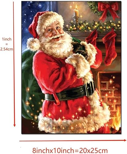 Miniatura 6 de Póster de pared de Papá Noel, póster de Navidad con texto en inglés "Merry Christmas", arte de pared de anciano, arte en lienzo, póster de arte de