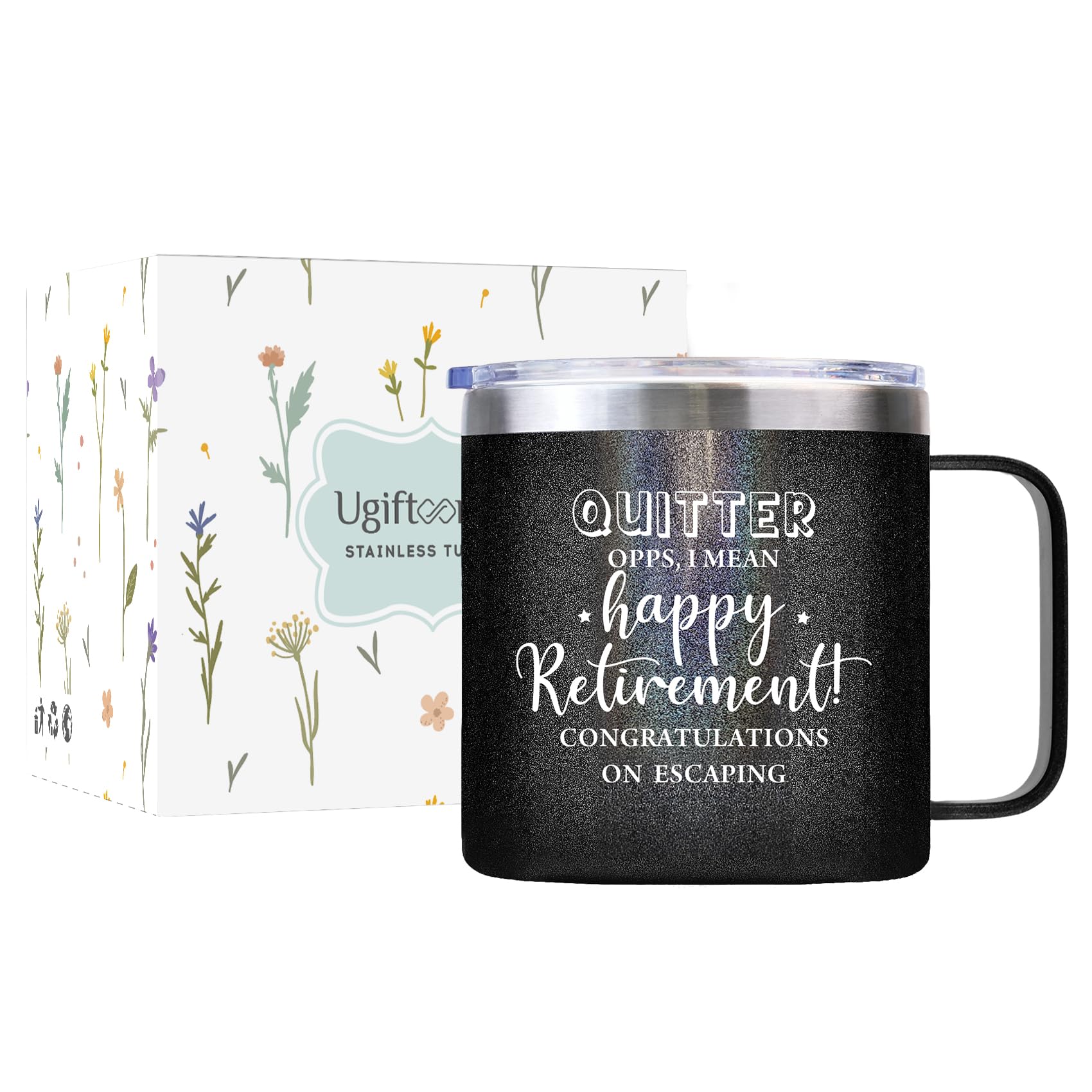Regalos de jubilación para mujeres y hombres, vaso de jubilación con texto en inglés "I Mean Happy" para jubilación, regalo de despedida para compañeros de trabajo, colegas, jefes, amigos