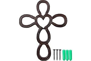 RONYOUNG Cast Iron Cross Horseshoe Heart Decorative Wall Art