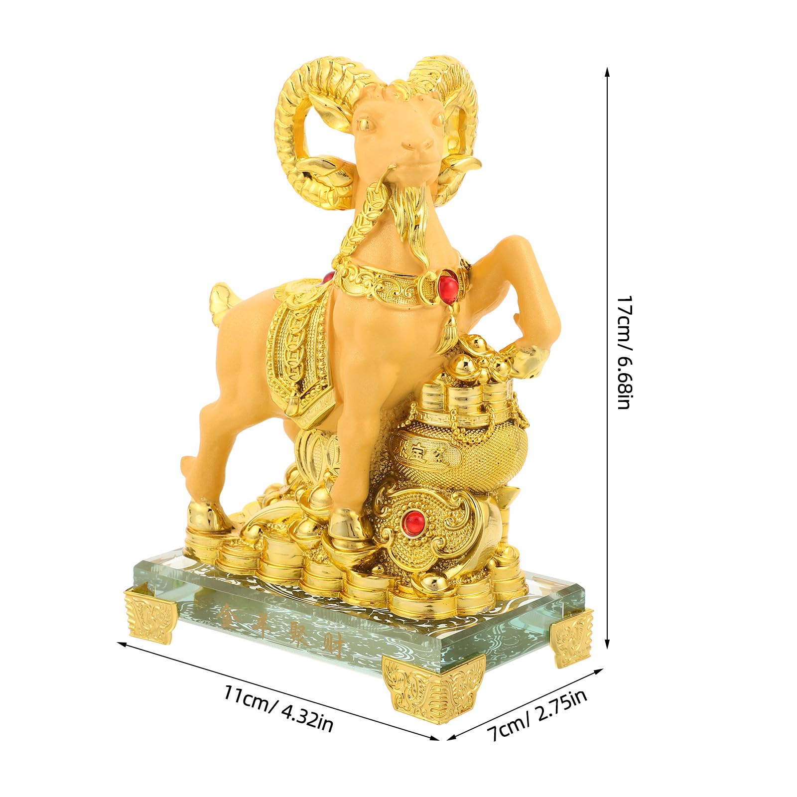 BESPORTBLE Goldene Ziegenfigur 2027 für Schreibtisch und Büro,