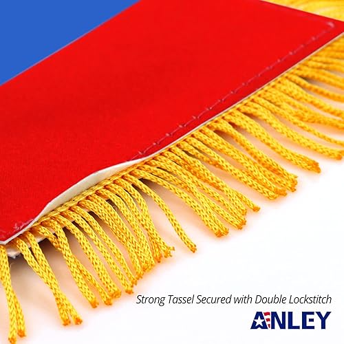 Miniatura 10 de Anley Bandera colgante de ventana con flecos de la India de 4 x 6 pulgadas, mini bandera y decoración de espejo retrovisor del automóvil, con flecos