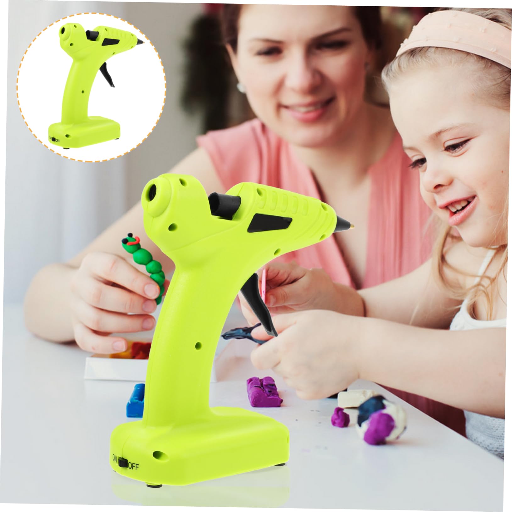 5 Pezzi Per Colla a Caldo Calore Per La Lavorazione Sciolto Portatile Colla Artigianale Creazione Mini Piccolo Colla Calda Colla a Doppia Temperatura Uv Addominali Green