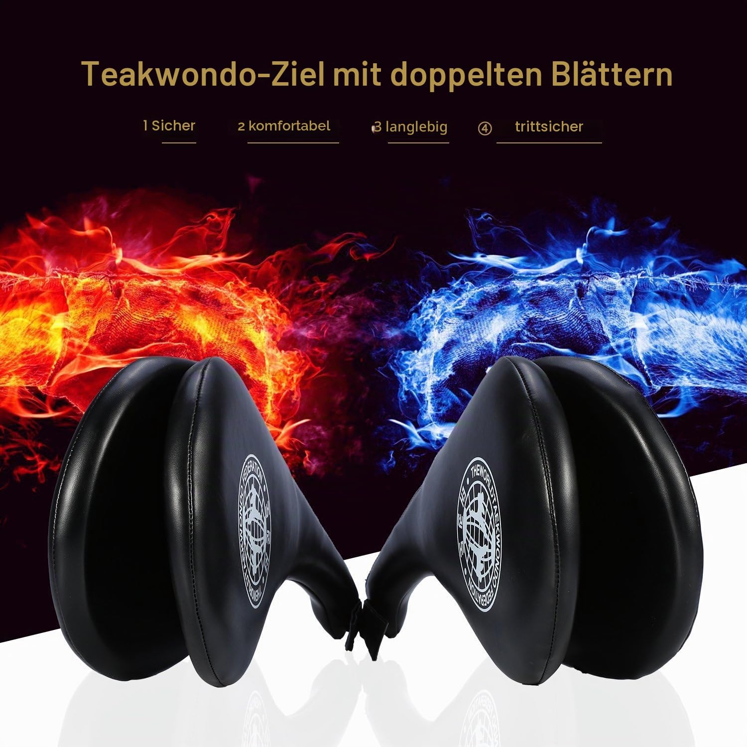 Target Pads, PU Taekwondo-Schlagpolster Doppelpolster Kickboxing Schlagpads Handpratzen Fußtechniken Trainerpratze für Karate, Kickboxen