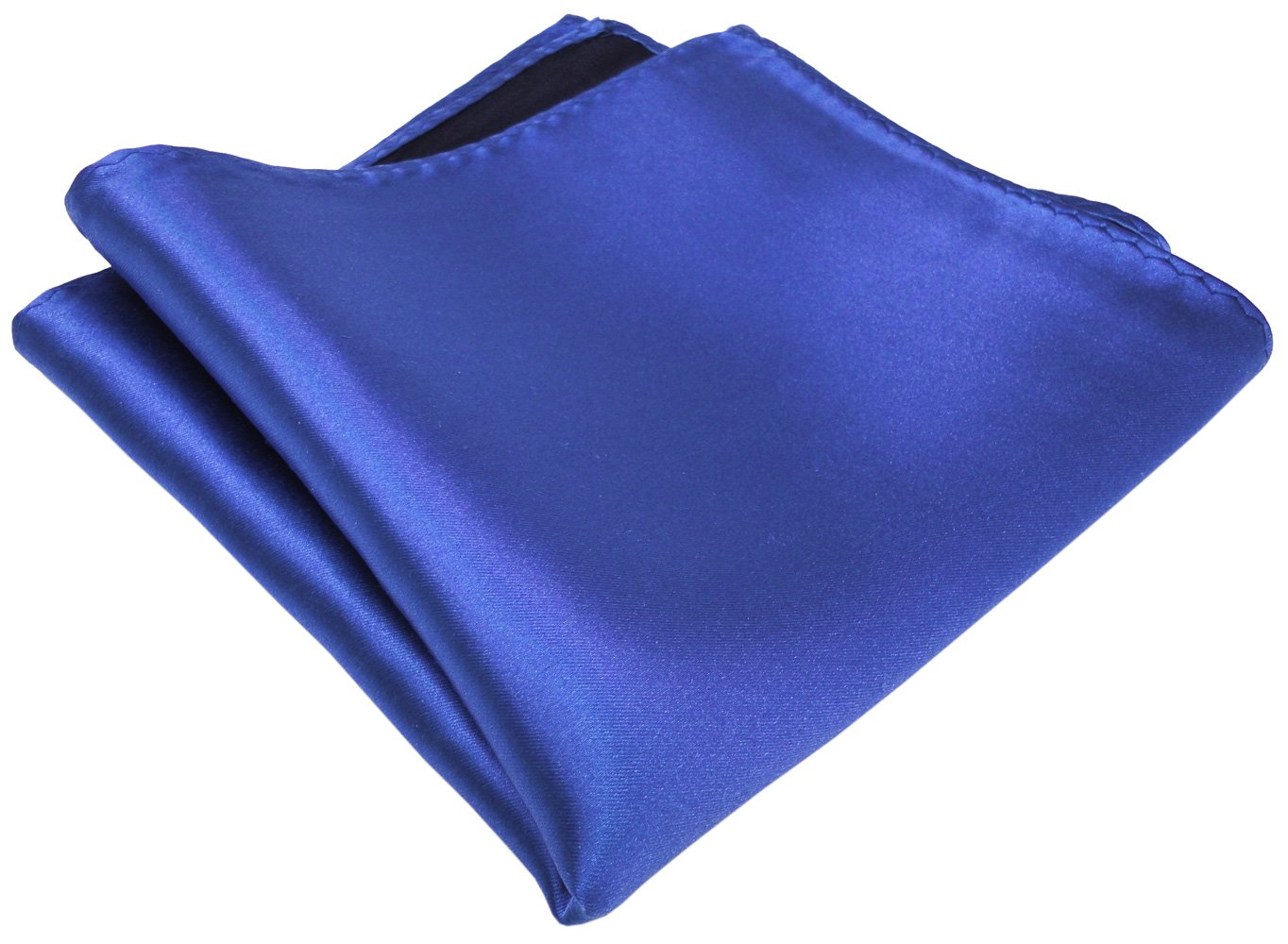 TigerTie Beautiful woven satin handkerchief, solid color designer handkerchief, 100% silk, Royal, size: ca. length 30cm, width 30cm