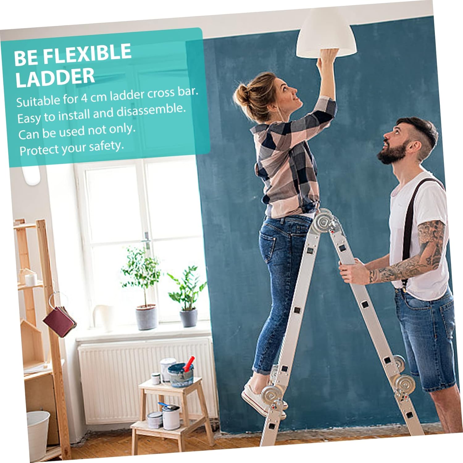 UPKOCH 1set Ladder Pole Attachment Non- Mat Ladder Stabilizer for Outdoor Use Telecommunication Poles and Trees