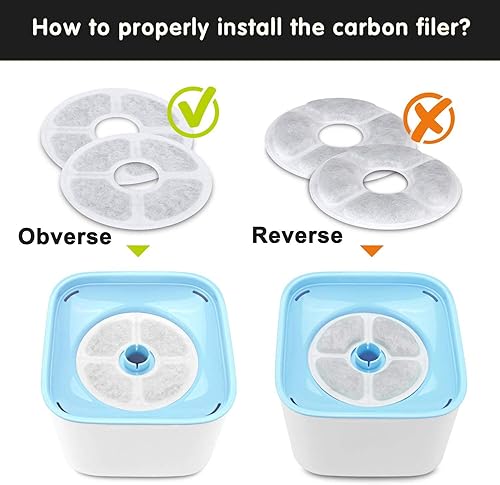 Miniatura 8 de Filtros de fuente de agua para gatos, paquete de 12, 50% más de filtros de carbón activado, filtros de repuesto originales de fuente de flores de