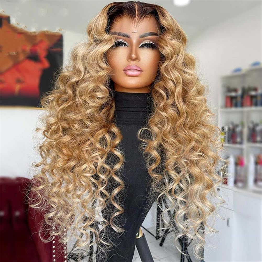 Amazon.com : 13X4 Honey Blonde Lace Front Wig Transparent Hd  display picture 1
