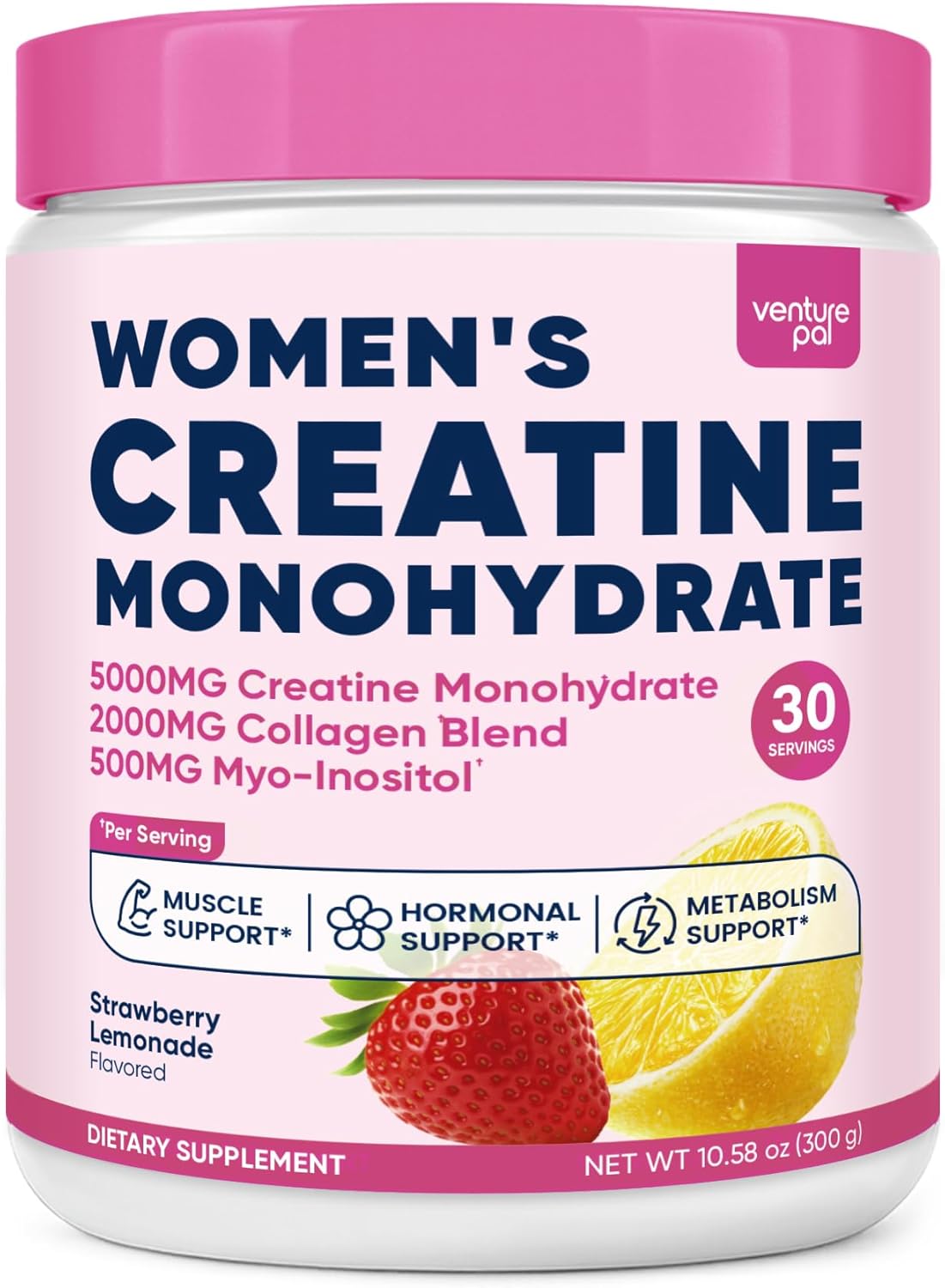 Venture Pal Creatine Blend Powder for Women, Creatine Monohydrate with Collagen, Myo & D-Chiro Inositol & Electrolytes f
