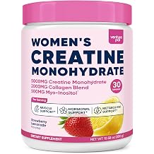 18 IN 1 Creatine for Women, Creatine Monohydrate Blend Powder with Collagen, Myo & D-Chiro Inositol, Electrolytes & 6 Vitamins for Muscle Growth, Recovery & Hormonal Balance 10.58 Oz,Sugar Free