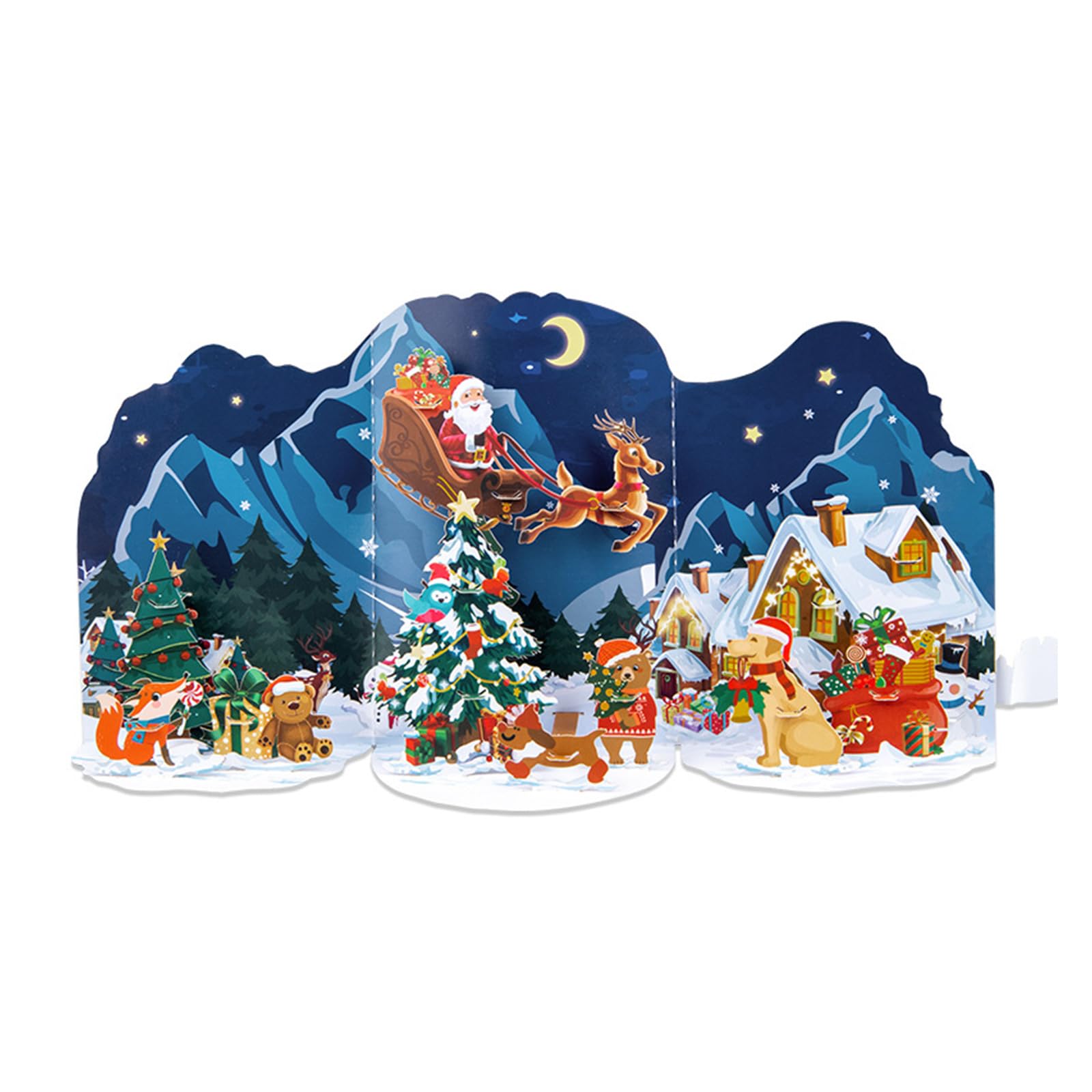 Tsophreniq Christmas Theme Popup 3D Greeting Card Festival Gifts Postcard Festives Decoration for Holidays Celebration Christmas Card