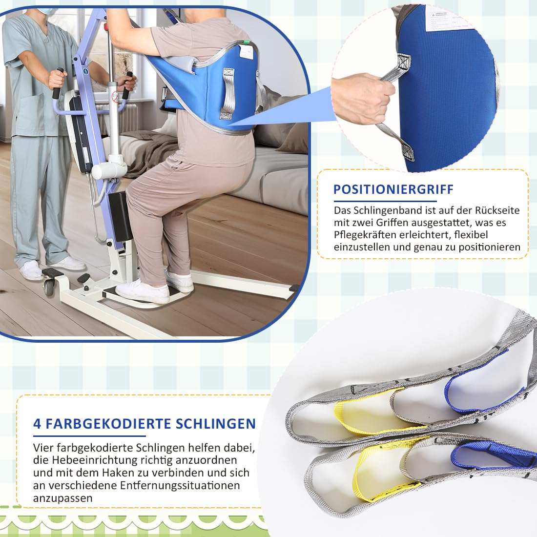 Sitz-zu-Steh-Lift Patientenhilfe Gepolsterter Hebegurt und Stehhilfe mit Rückenstütze, Patientenlifter-Hebegurt Funktioniert mit den meisten Mobilitätshilfen und -geräten (Mittel)