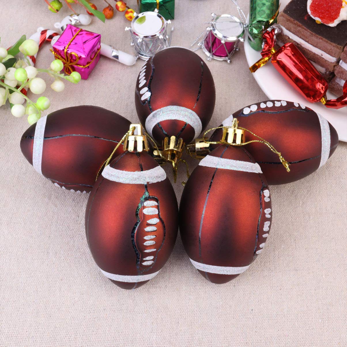 Alipis 6stücke Weihnachtskugeln Kunststoff Kugeln zum Aufhängen Rugby Form für Christbaumkugeln Weihnachtsbaumdeko und Partydekoration