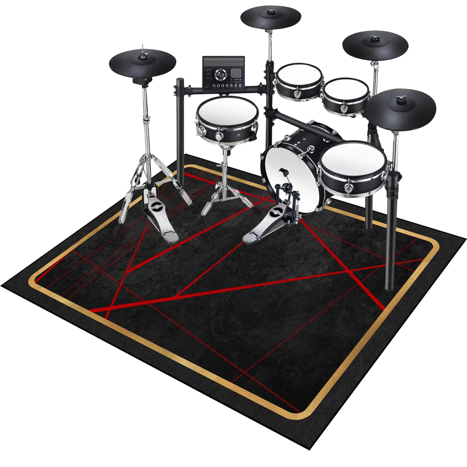 Schlagzeug Teppich Klavierteppich Schallschutzmatte Professioneller Schlagzeugteppich Drum Teppich Elektronisches Schlagzeug Antivibrationsmatten rutschfeste Trommel Teppiche Drumteppich 120 x 70 cm