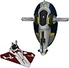 Hallmark Keepsake Miniature Plastic Christmas Ornament 2022, Star Wars: Attack of The Clones Jango Fett and OBI-Wan Kenobi's Starfighter, Mini Set of 2
