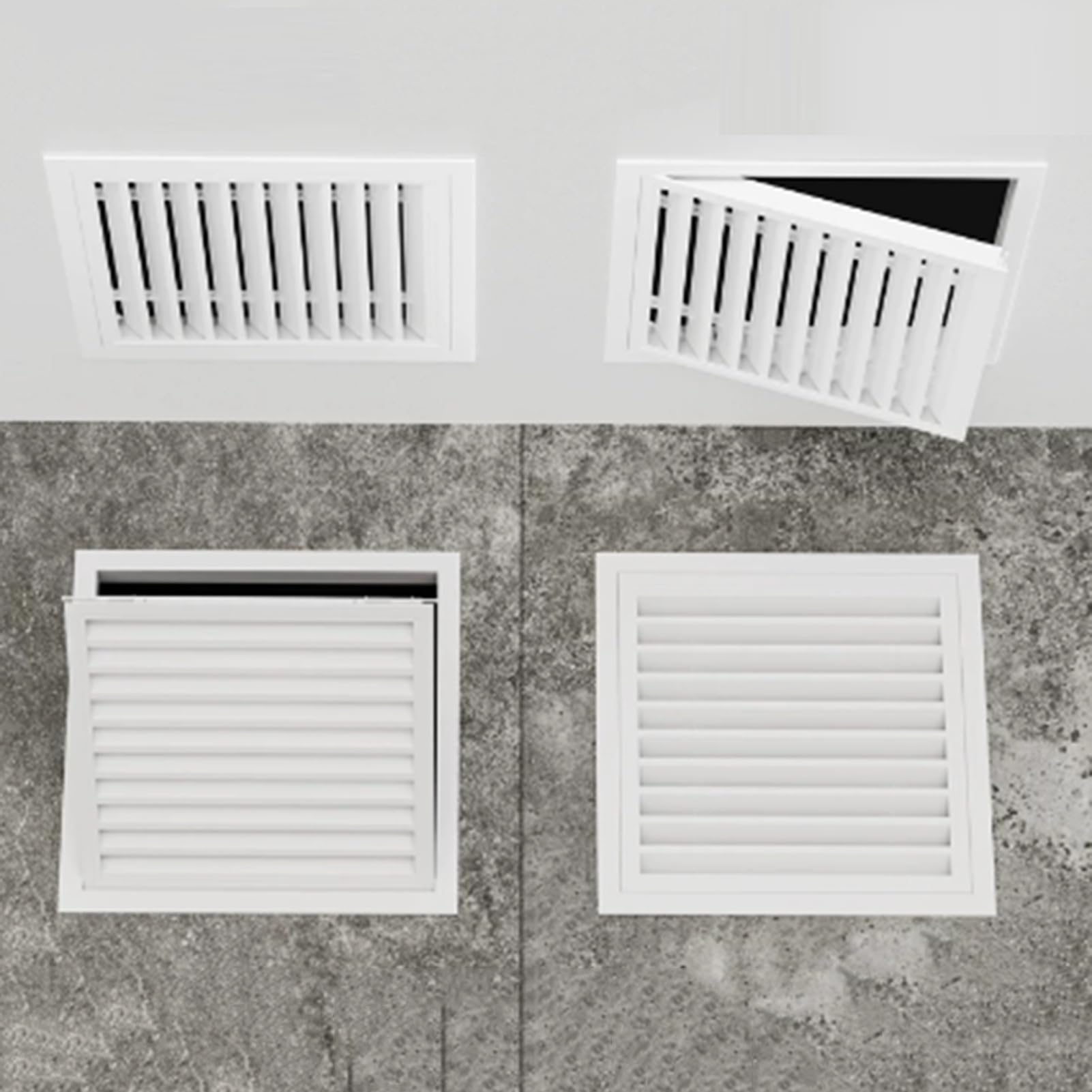 Griglia 'aria Di Ritorno Con Interruttore A Pulsante | Porta di accesso con persiana for schermo da 1 pollice, griglia di copertura dello sfiato HVAC for soffitto(350x350mm)