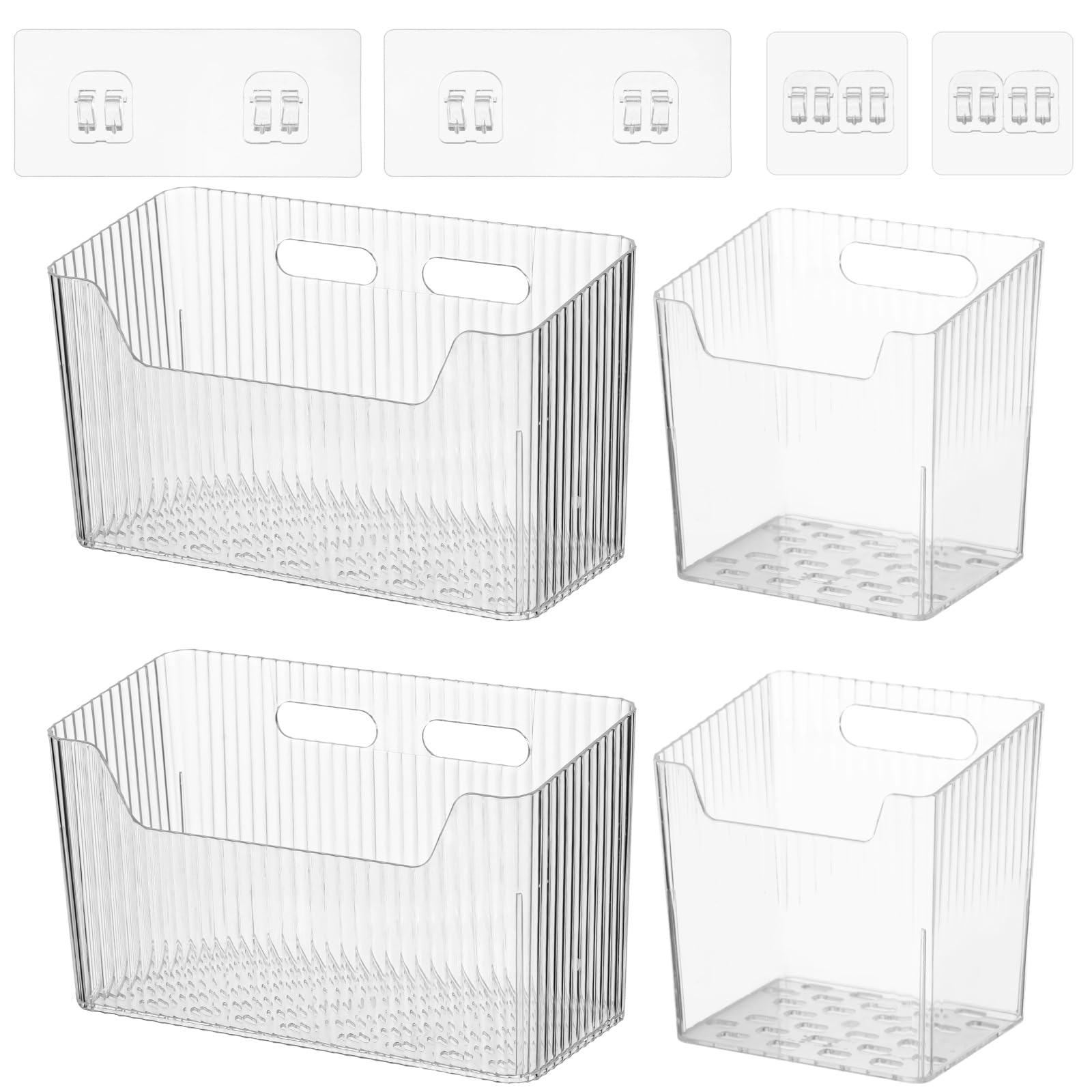 Plastikowe pojemniki do montażu na ścianie, samoprzylepne organizery do drzwi szafek na kosmetyki, przybory toaletowe, pojemniki do organizacji ścian do kuchni, łazienki, biura, 20 x 8,9 x 14,5 cm i
