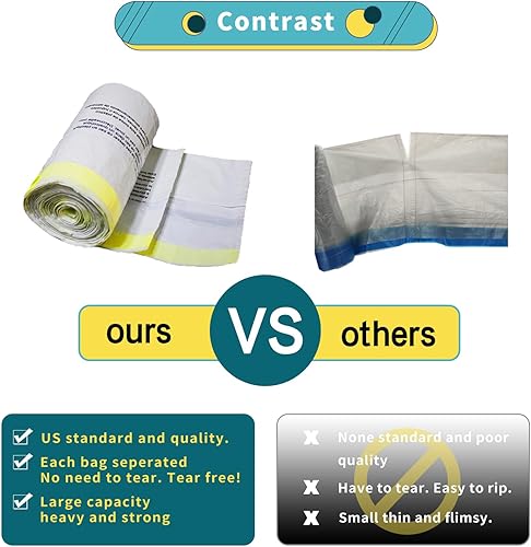 Miniatura 5 de Bolsas de basura con cordón de 8 galones, forros medianos para cubos de basura para baño, dormitorio, oficina (45 unidades)