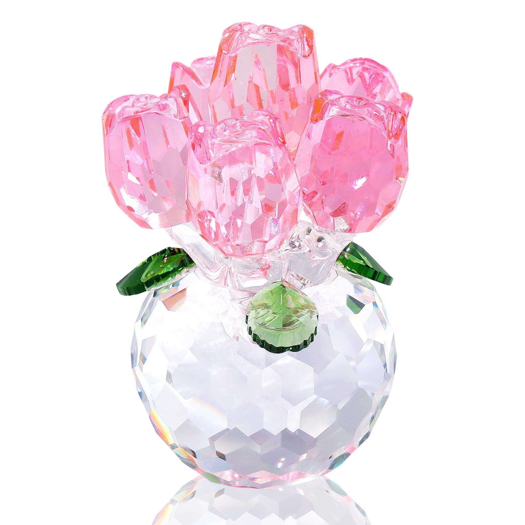 Presse-papier rose en cristal Arikyrist pour la décoration de maison