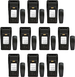 10 Pack NNTN4497CR NNTN4497DR NNTN4496 7.4V 2250mAh Li-ion Battery for Motorola CP040 CP140 CP150 CP160 CP180 CP200 CP200D CP250 CP380 PR400 EP450 EP450S DEP450 GP3688 GP3188 with Belt Clip