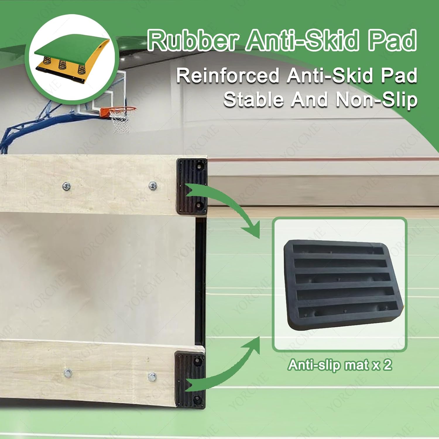 High-Impact Springboard for Heavy Adults Elastic Board - 4/6/9 Power Springs, Gym Center Grade, 240lbs Max Weight,Supports Home Gym & School Training 6Springs