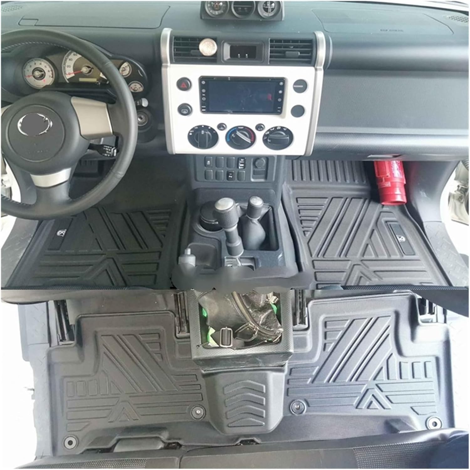 Use Compatible with Toyota FJ Cruiser Car All-Weather TPO Floor Foot Full Set Trim to Waterproof Floor Mat(LHD FJ floormat)