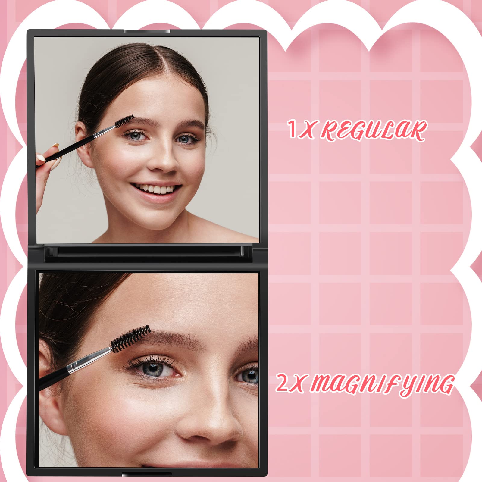 Glimmerday Miroir de Maquillage Pliable Personnalisé - Petit Miroir Portable Double Face pour Voyage - Mini Rond de Poche Glimmerday Miroir de Maquillage Pliable Personnalisé - Petit Miroir Portable Double Face pour Voyage - Mini Rond de Poche