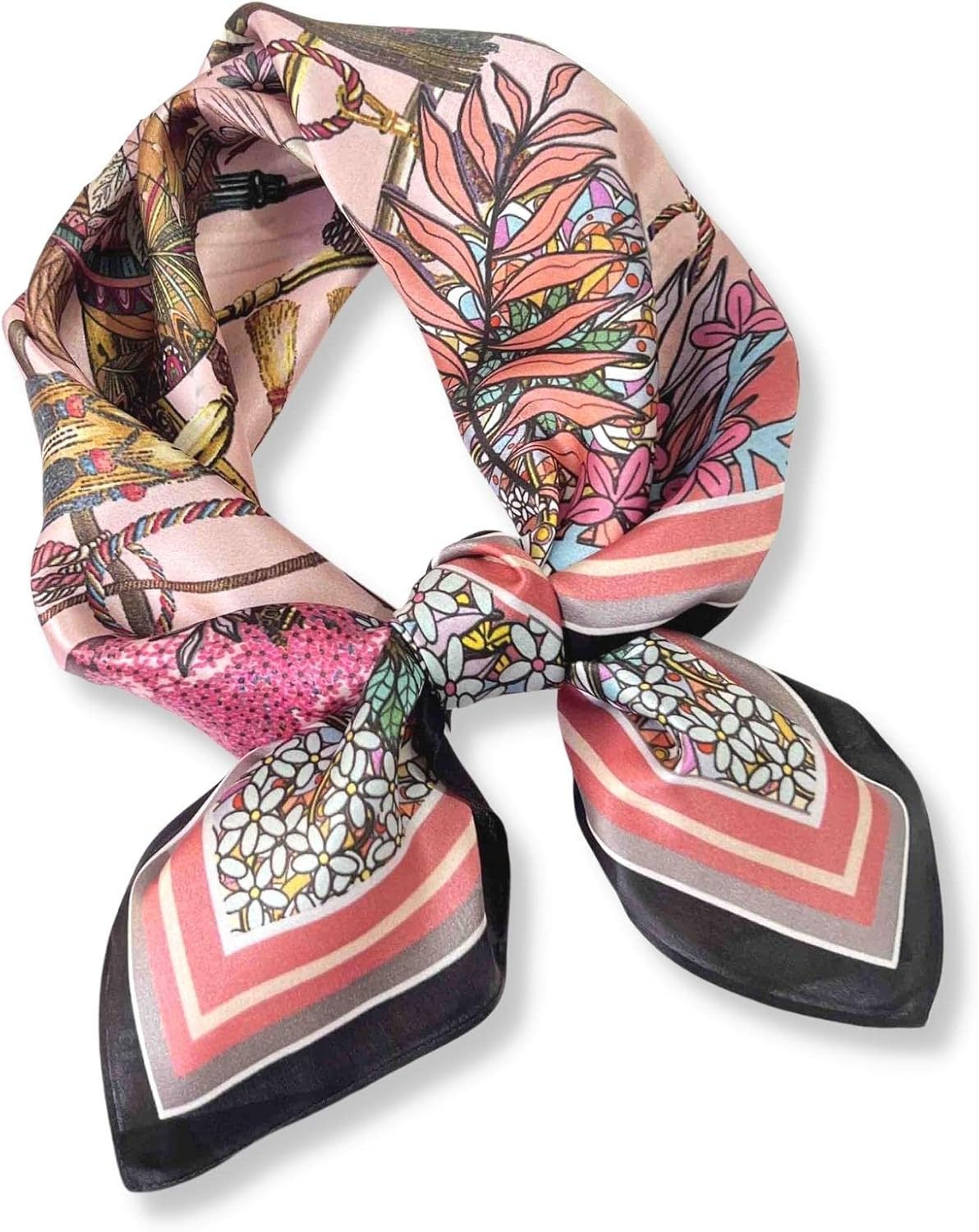 PoeticEHome 100% Pure Mulberry Silk Square Scarf 27"x27" Women Neckerchief Headscarf Gift Packed