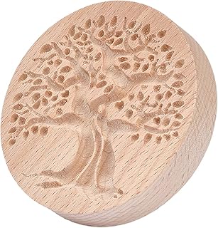 CHGCRAFT Baum des Lebens Muster Holz Ton Stempel für DIY Kreation Ton Werkzeug Ton Keramik Werkzeug