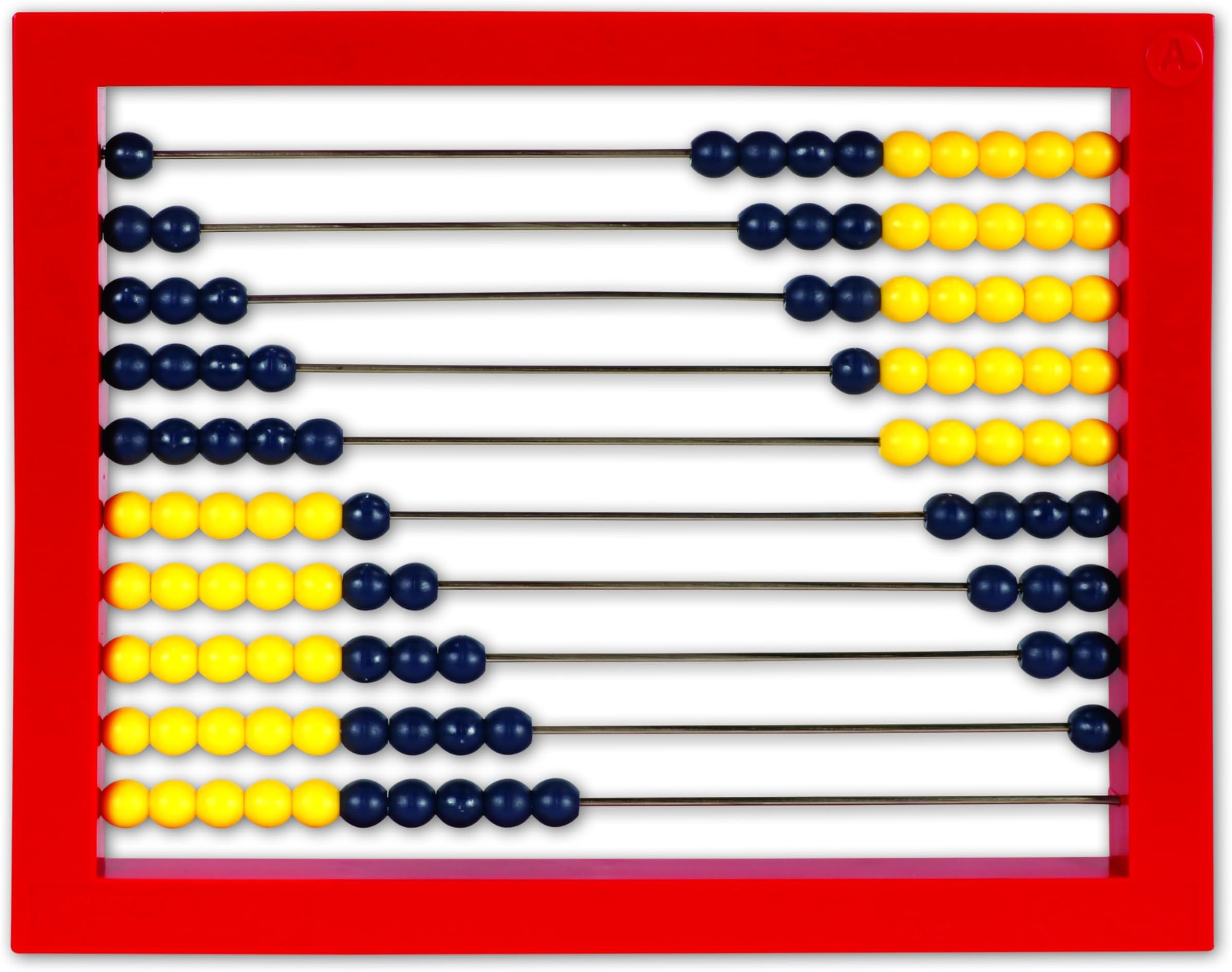 Learning Resources 2-Color Desktop Abacus, Red Frame, Color Coded, Math Concepts