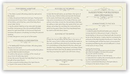 Amazon.com : LDS Bookstore Tri-fold Priesthood Ordinance Pocket Card for Newly Ordained ...
