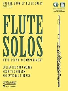 Rubank Book of Flute Solos Easy Level Various Composers | Beginner Flute Sheet Music Songbook | 13 Classical Solos with Online Audio Tracks | Practice Tools and Piano Accompaniments