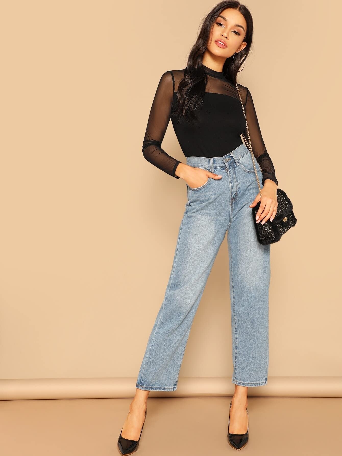 sheer yoke top