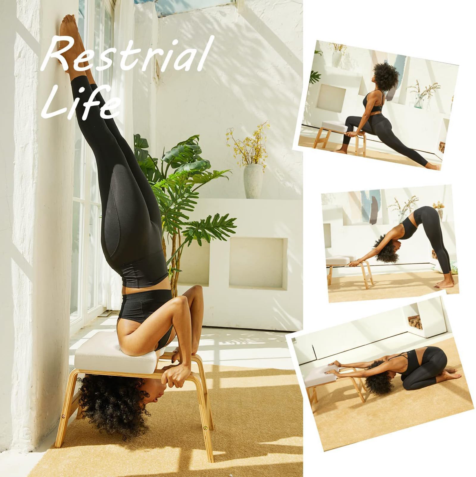 Stuhl Handstand Bank, Holz Handstand Hocker Professionelle Core Strength Hilfs Stuhl Hause Fitness Ausrüstung