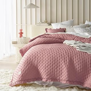 ROOM99 Molly Elegante Tagesdecke in Rosa 200 x 220 cm