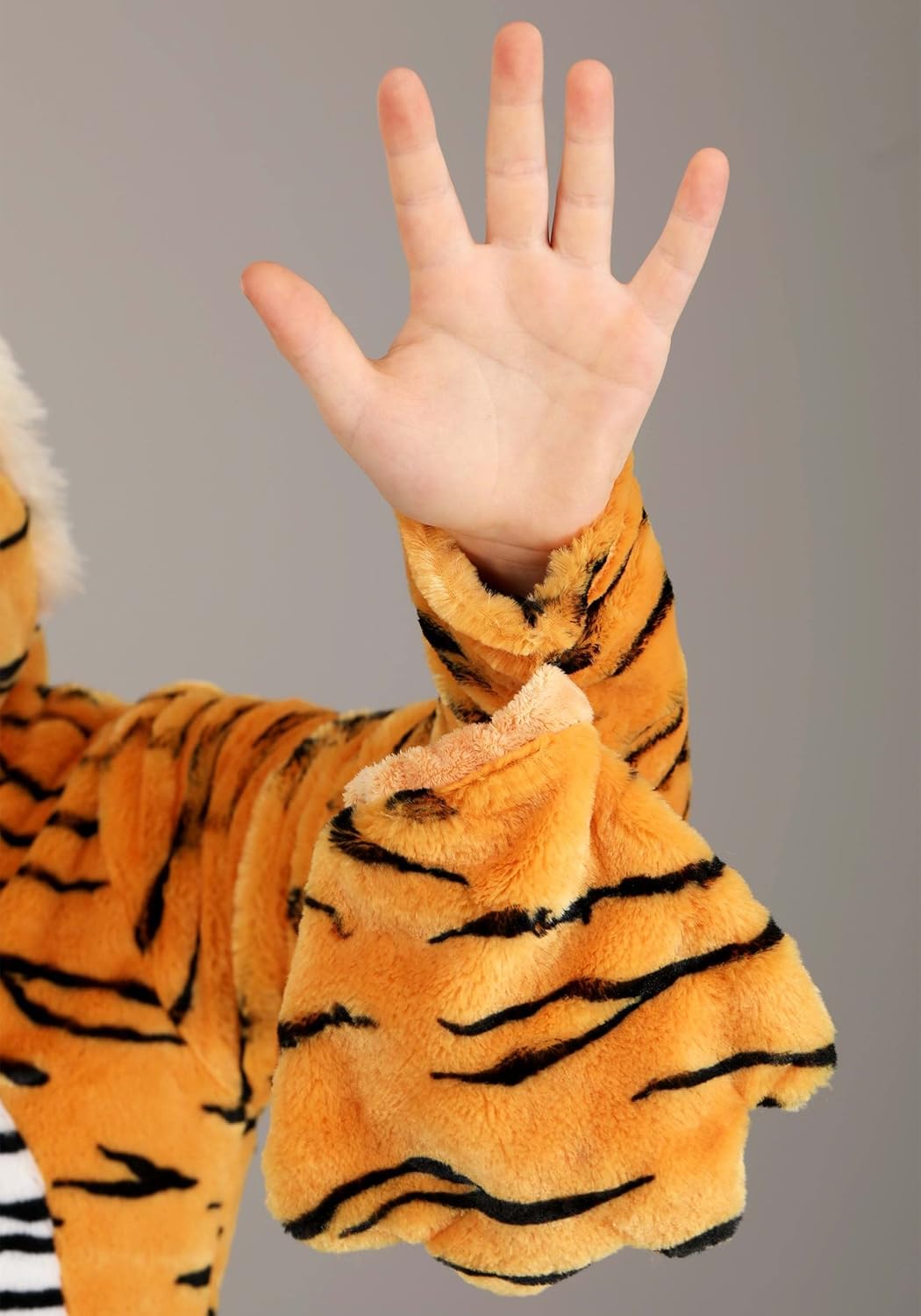 Kid's Premium Tiger Costume | Realistic Jungle Cat Jumpsuit for Boys & Girls | Furry Striped Tiger Suit for Dress-Up & Play - Image 6