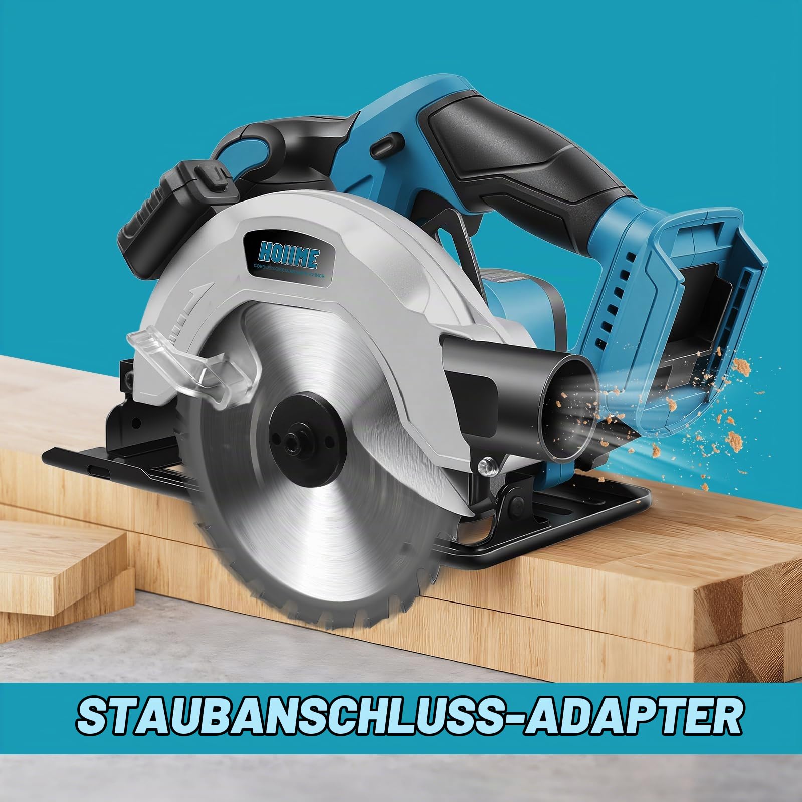 Akku Kreissäge Handkreissäge 165 MM für maki-ta 18V, 4500 rpm,Arbeitslicht