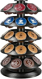 Kaffee kapselhalter Kompatibel für Dolce Gusto Kapseln, 360° Drehbar Kapselspender für 40 Kapseln, Schwarzer, rutschfester Kaffee Kapselständer für Küche, Haushalt und Büro