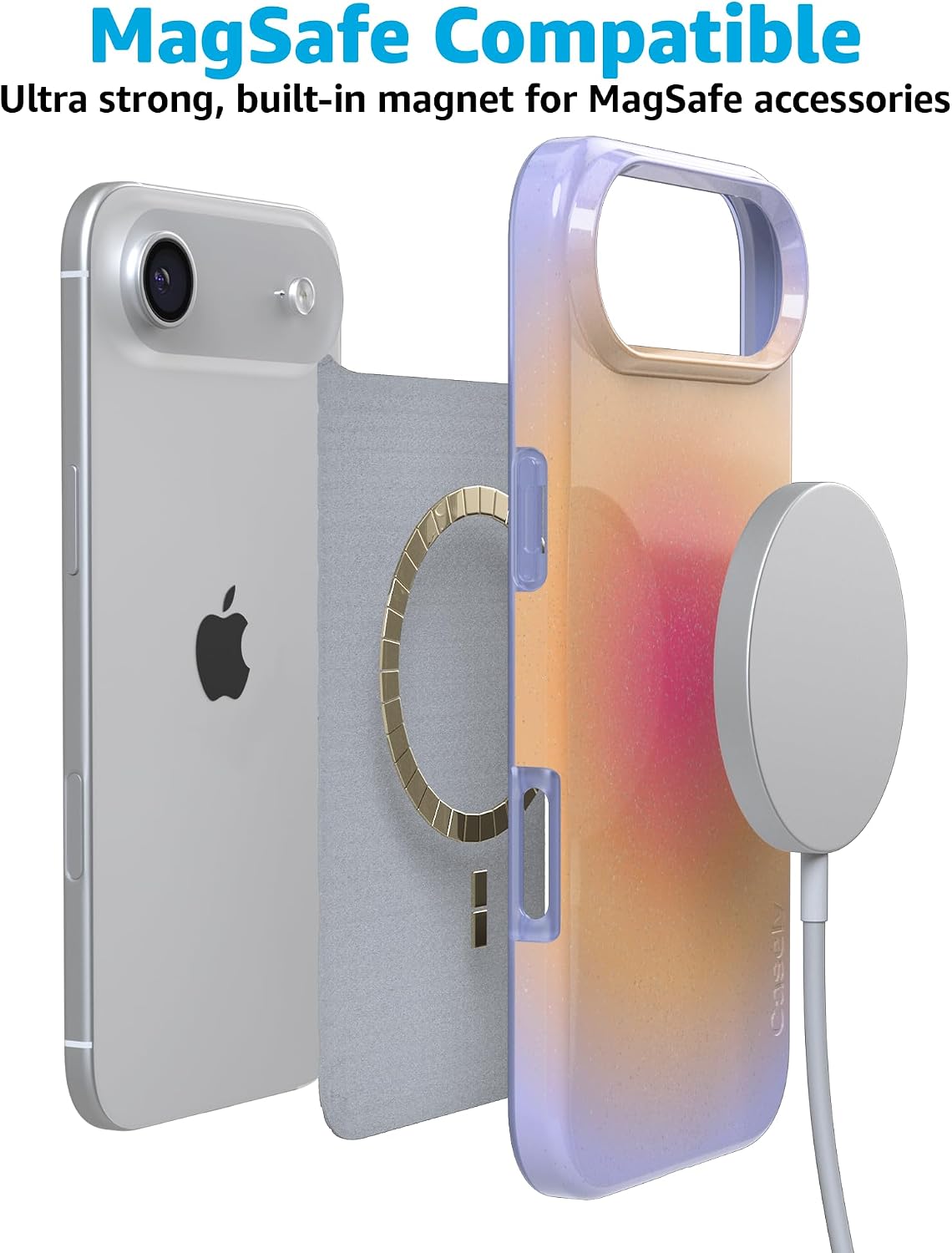 Casely iPhone 17 Air Case | Sunset Halo | Rainbow Aura | Compatible with MagSafe | Classic Ultra Slim Design