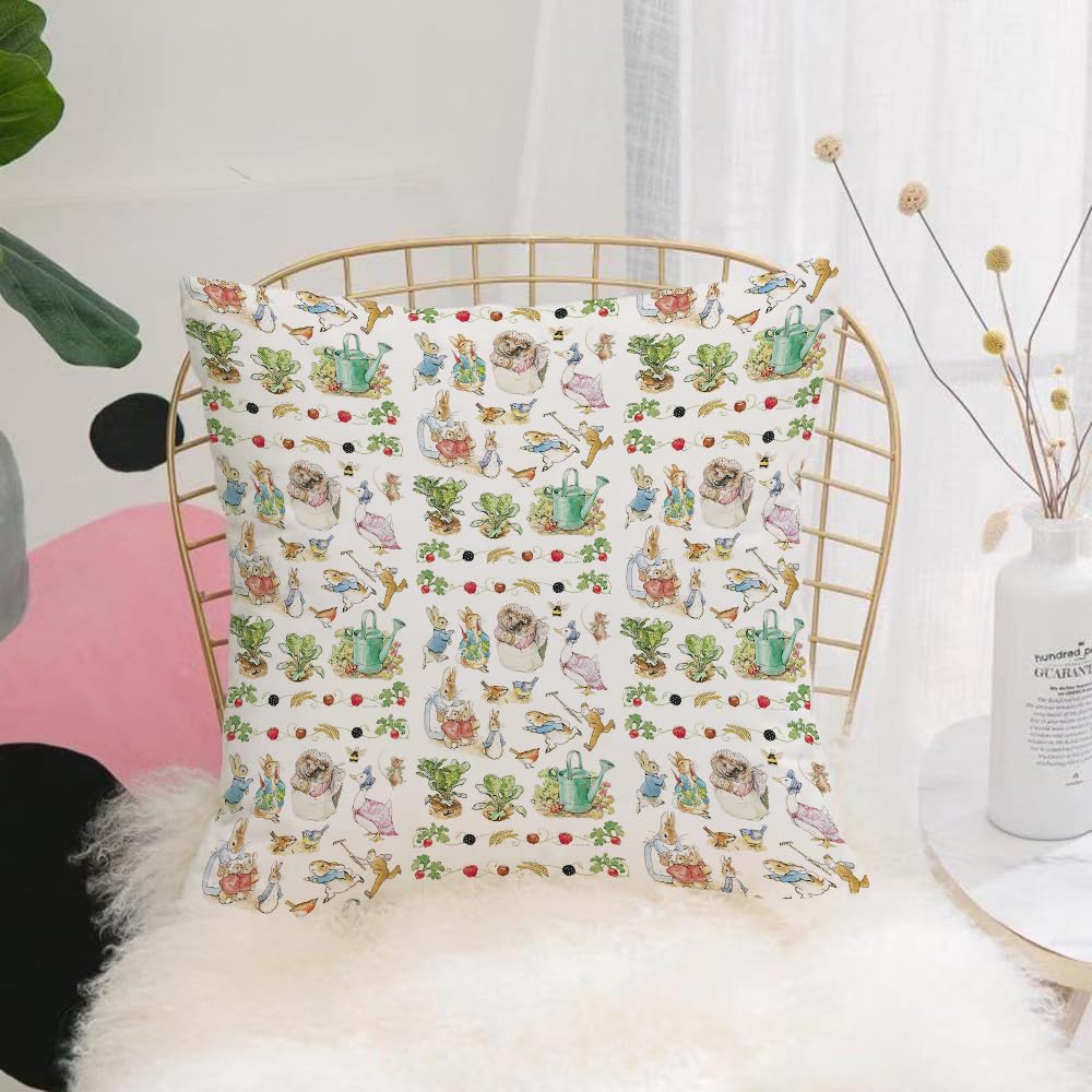 HYMSXW Cushion Cover,Throw Pillow Case Home Decorative for Living Room Bedroom Sofa Chair 20X20 Inch,Easter bunnies pattern. Cartoon style endless texture on white background. For,Pillowcase 50X50cm